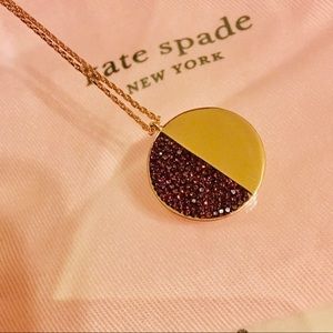 kate spade rose gold mod scallop burgundy necklace